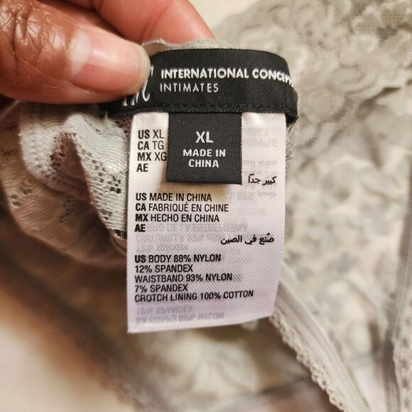 INC International Concepts Lace Thong Womens XL Black Grey Beige Brown Set Of 4 - Picture 5 of 9
